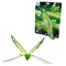 Self Flying eBird Green Parrot - Electronic Flying Bird Toy Drone. Adjust the Rudder to Make the Flapping Wings Bird Fly Forward and Back to You. 3 Flying Modes! No Remote Control Needed, USB Charging
